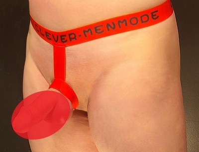 CLEVER-MENMODE MENS SNAP COCKRING-BELT THONG-RED (M-29-31)