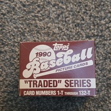 1990 Topps Baseball TRADED SERIES Picture Cards - FULL NEW BOX 1-T Through 132-T