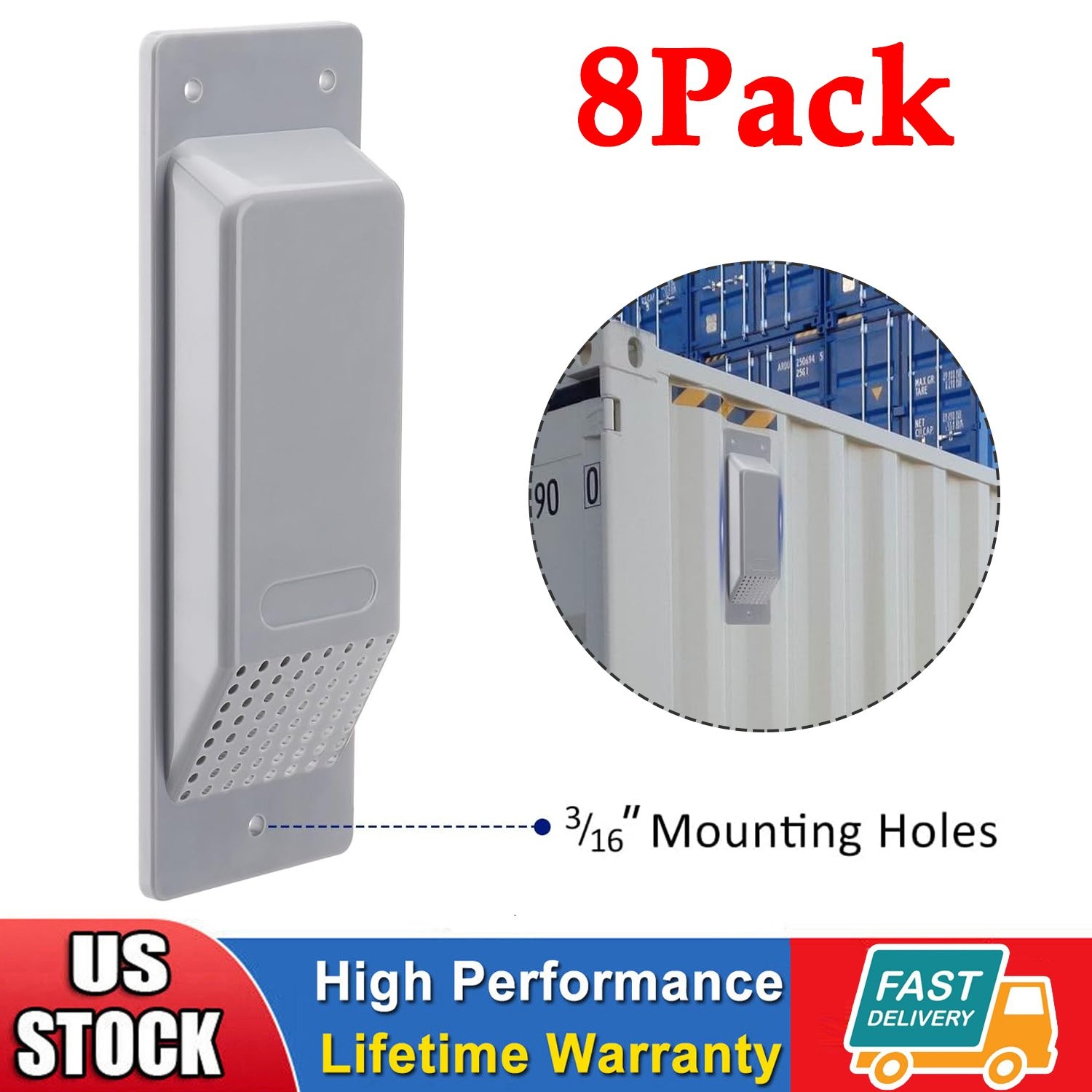 8* Shipping Container Vent Set for Preventing Condensation and Excessive Heat