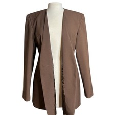 Vintage Liz Baker Essentials Chocolate Brown Blazer Women  s Suit Jacket Size 14