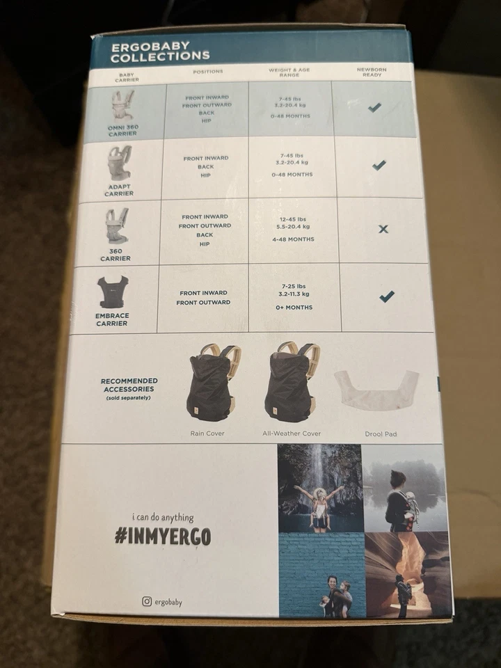 Ergobaby Omni 360 冷空气网人体工学婴儿背带珍珠灰色 — 第 3/4 张图片