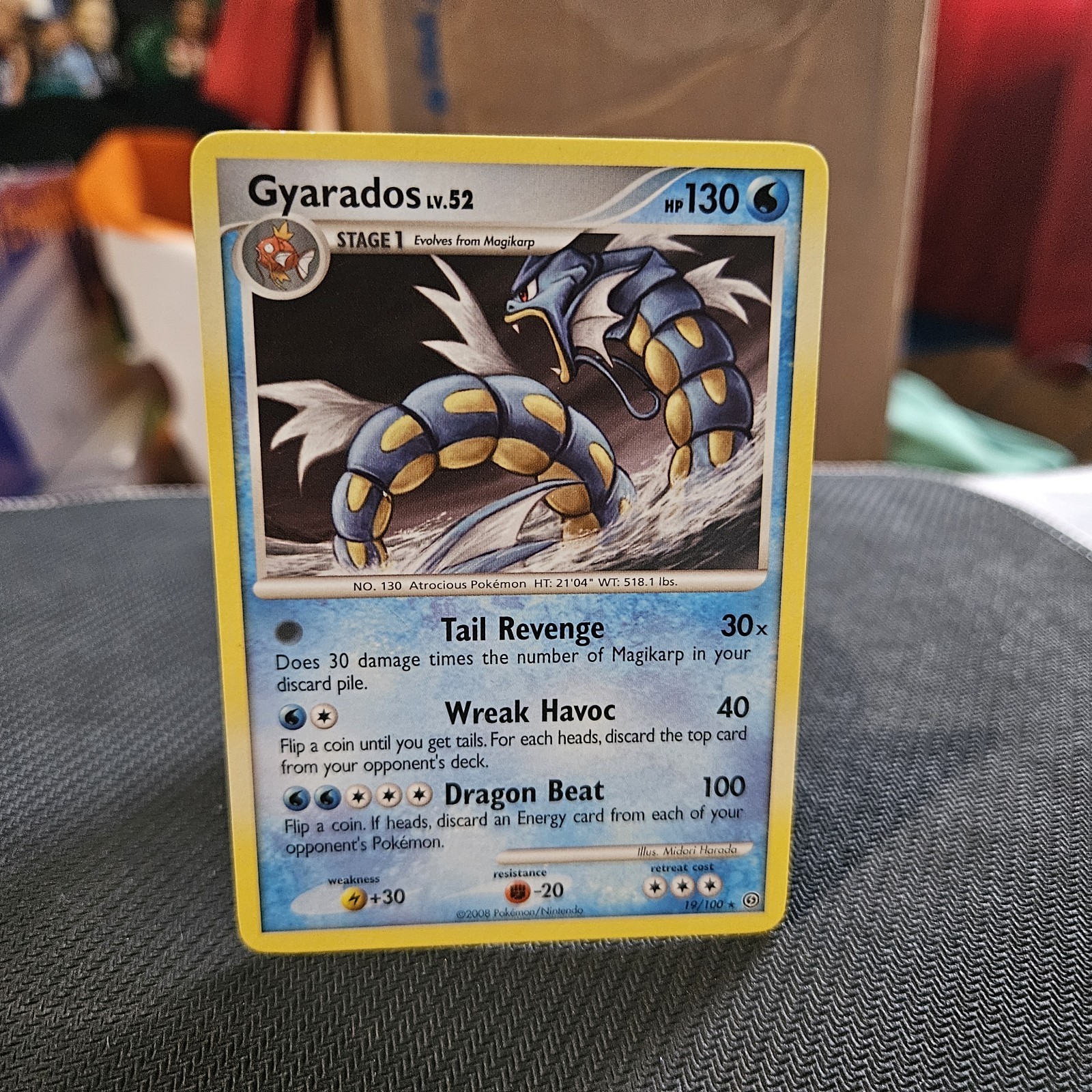 Gyarados Pokemon TCG Stormfront Rare Card #19/100
