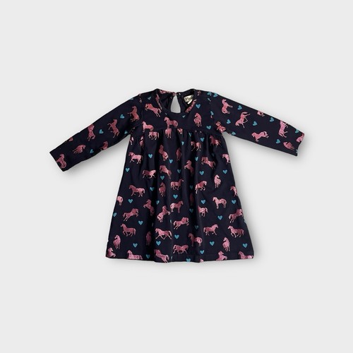 Hatley Pink Glitter Horse Heart Pattern Dress - Picture 3 of 4