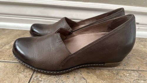 Dansko Liliana Wedge Loafer Slip On Shoes Brown Gray Size 37 US 7 - Picture 2 of 7