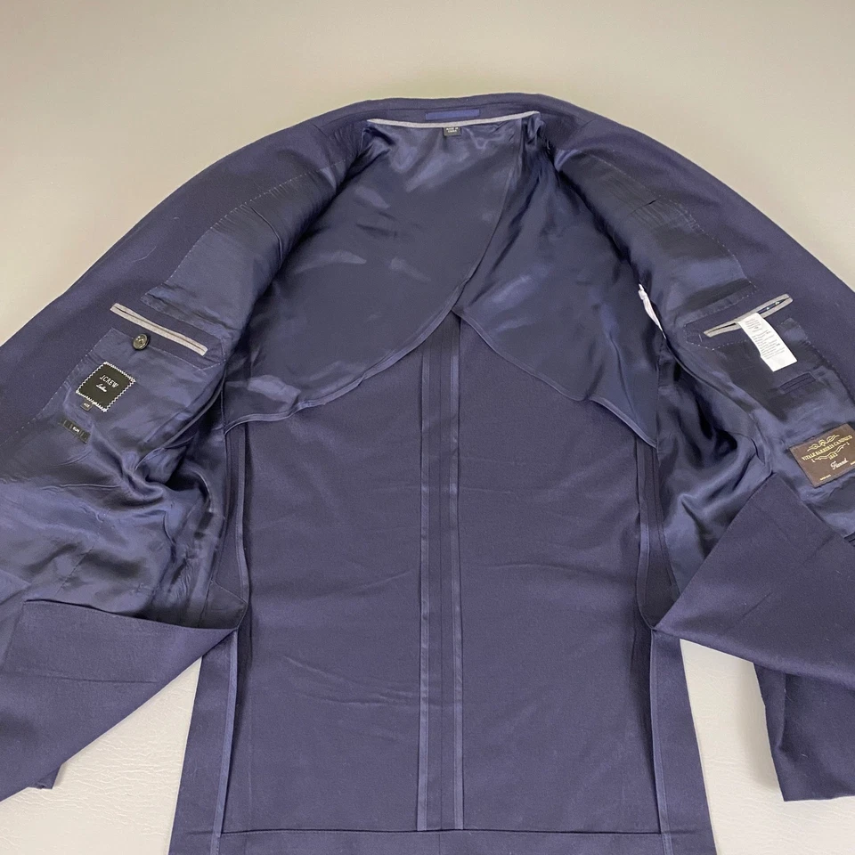 J Crew Ludlow Blazer Suit Jacket 40S Slim Fit Navy Wool Vitale Barberis Canonico - Image 3 of 4