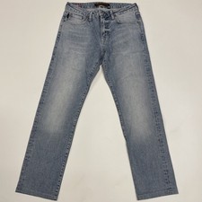 Superdry Jeans Mens W32 L29 Light Blue Slim Straight Casual Denim Zip Fly