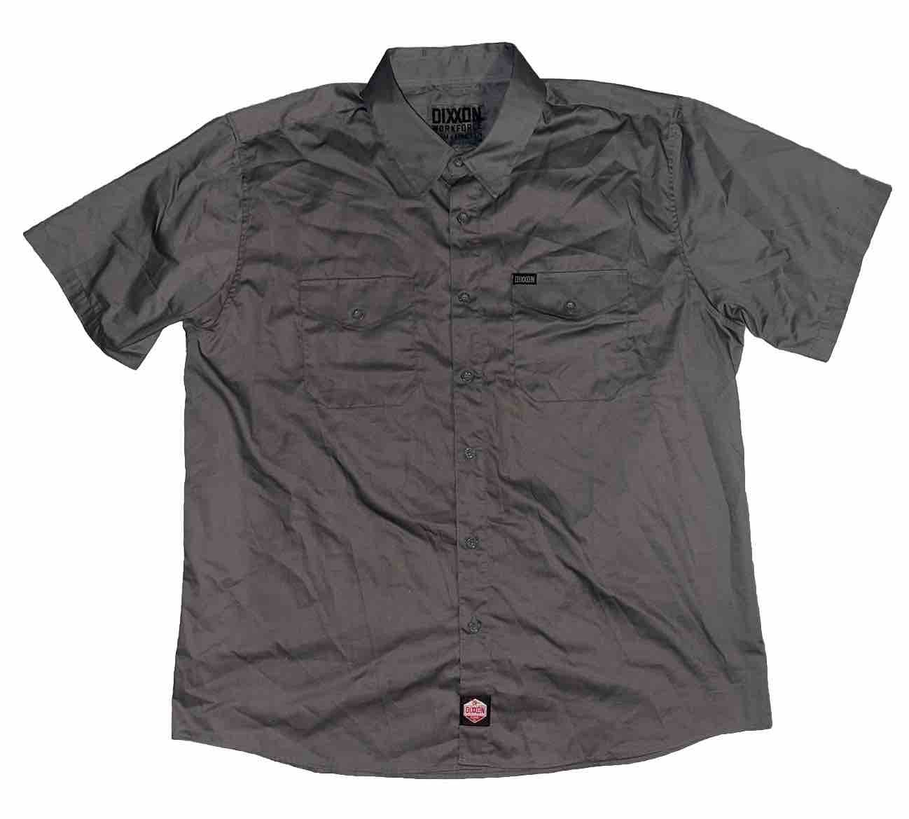 Dixxon Solid Gray Workforce Button-Up Short Sleev… - image 1