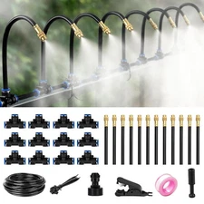 39FT Garden Mister System, Automatic Garden Watering System with 360-degree Bend
