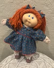 Cabbage Patch Kid Redhead Blue Eyes handmade strawberry print dress HM1 CLEAN