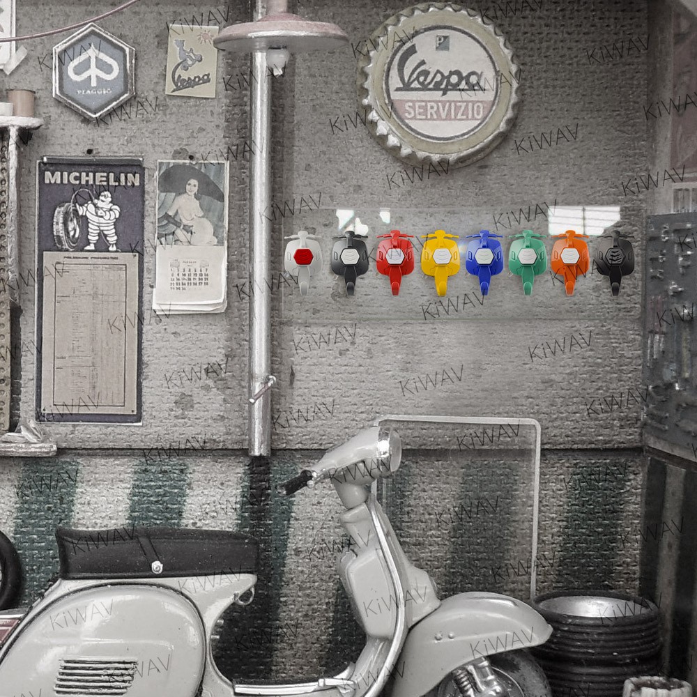 Suction cup hook scooter style white + yellow removable reusable adhesive