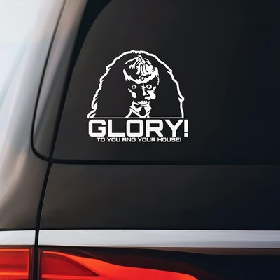 Glory Quote Sticker Decal for Notebook, Car, Laptop - 5.5''x5'' in White
