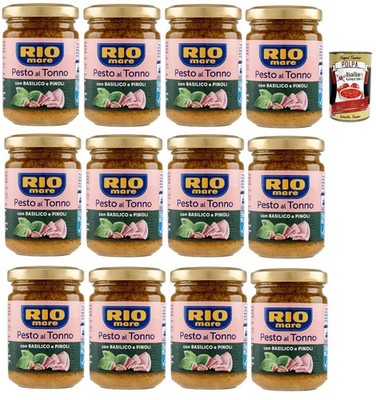 Rio Mare Pesto Tonno Basilico Pinoli Pasta Sauce 12x130g+Polpa
