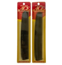 Vintage Genuine Ace Hard Rubber Combs Set Of 2 Gentle On Hair  Scalp No 28 NEW