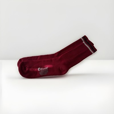 VTG Socks Men's One Size 90s 80s ETONIC Red/Burgundy NOS Crew Orlon Acrylic USA.