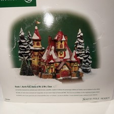 Vtg Dept 56 Home of Mr and Mrs Claus North Po...