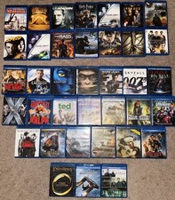 Lot of 37 EMPTY Blu-ray Cases Artwork Only NO DISCS - Single Double Triple Hubs