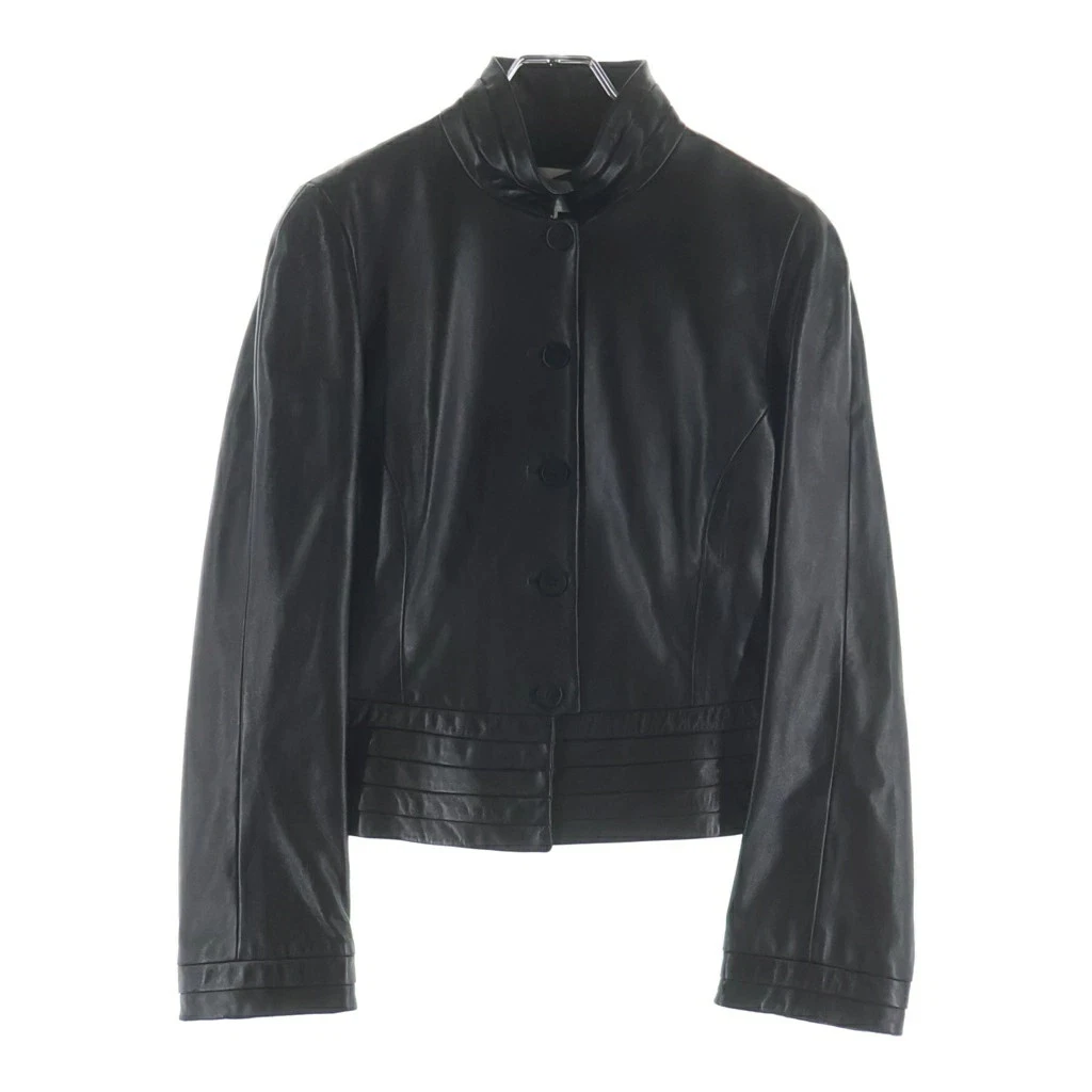 Armani Collezioni Leather Outer Shell Black Coats, Jackets & Vests