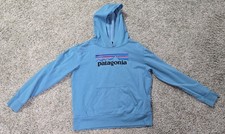 Patagonia Jumper Kids 2XL XXL Blue Uprisal Logo Outdoors Hoodie Pullover Youth