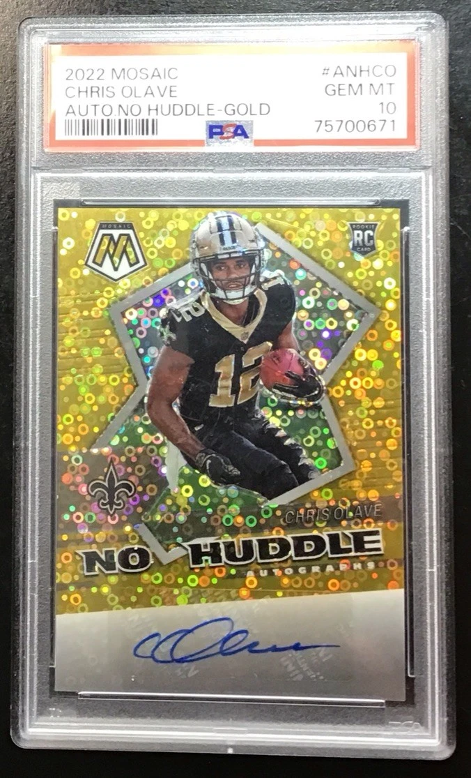 Chris Olave Panini Mosaic Autographs No Huddle #ANHCO Gold