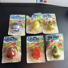 6 VTG Mr Men And Little Miss Wind Up Waking Toy Helm Hargreaves 1982