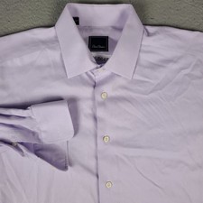 David Donahue Shirt Mens Size 17 Purple Dress Button Up Long Sleeve
