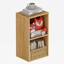 Book Shelf, Wooden Cube Storage Organizer with 11" Open Cubes, Stackable Modu...