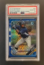 Esteury Ruiz 1st Bowman Prospects Chrome Blue Shimmer /150 GEM MT PSA 10 Padres