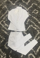 White And Gold Lulu Define Jacket And Leggings Set Size 6