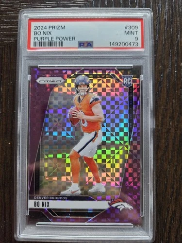 2024 Panini Prizm - Rookies Bo Nix #309 Purple Power Prizm /49 (RC)