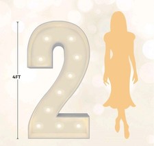 imprsv Marquee Number 2 4FT Light Up Numbers for 2nd Party Birthday Decorations,