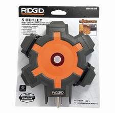 Ridgid 5 Outlet Heavy-Duty Contractor Grade Indoor/Outdoor Power Hub 1001545216