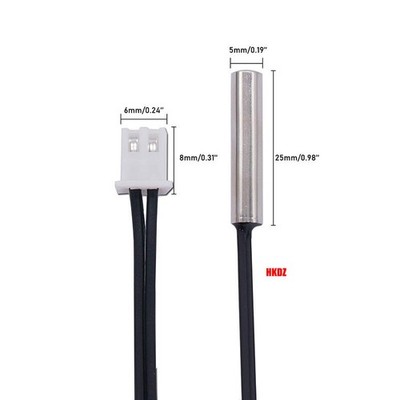 Thermistor Temperature Sensor 5~100K NTC  Waterproof Probe 5*25mm 1% 1m PVCCable
