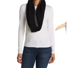 NWT Free Press Knit Infinity Scarf black and grey colorblock