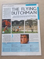 JOHAN CRUYFF HOLLAND LEGEND HAND-SIGNED SUPERSTARS DOUBLE-SIDED PROFILE CARD