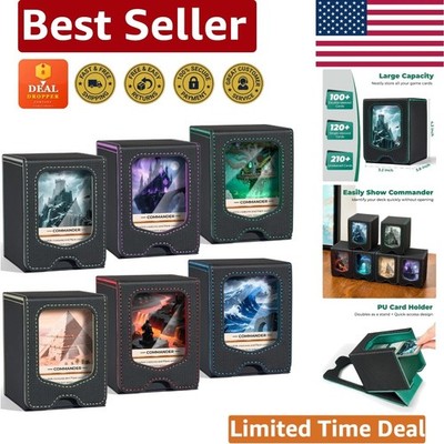 6 Pack Magnetic MTG Deck Box - Waterproof Card Storage with Easy Access Display