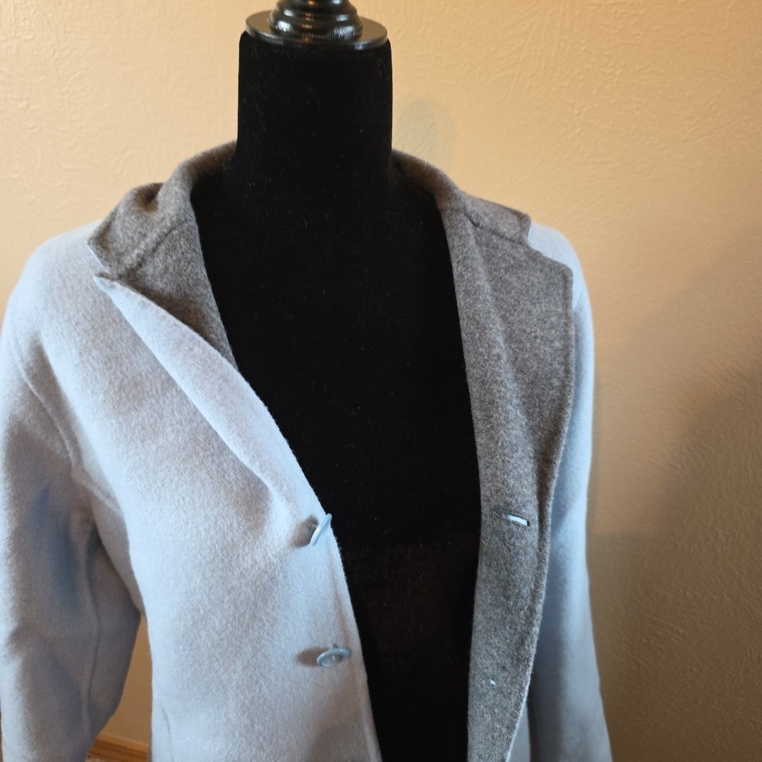 Pendleton Wool Jacket Coat Reversible Gray Light … - image 9