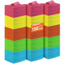 Microfiber Cleaning Cloth, 150PK Reusable Shop Rags Bulk Microfiber Cleansing...