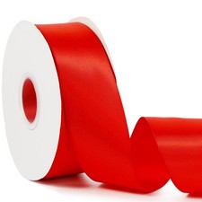 Red Double Faced Satin Ribbon 2 inch X 50 Yards High Density Polyester Fabric