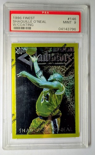 1996-97 Topps Finest Shaquille O'Neal W/Coating Gold #146 Lakers PSA 9 Fire  🔥 