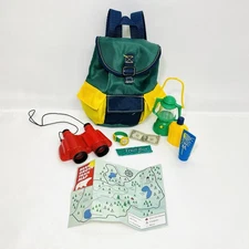 Battat Camping Accessories Lot of 9 Backpack Binoculars Compass Canteen Lantern