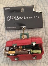 NEW The Christmas Shoppe Red Tool Box Christmas Tree Ornament handyman 