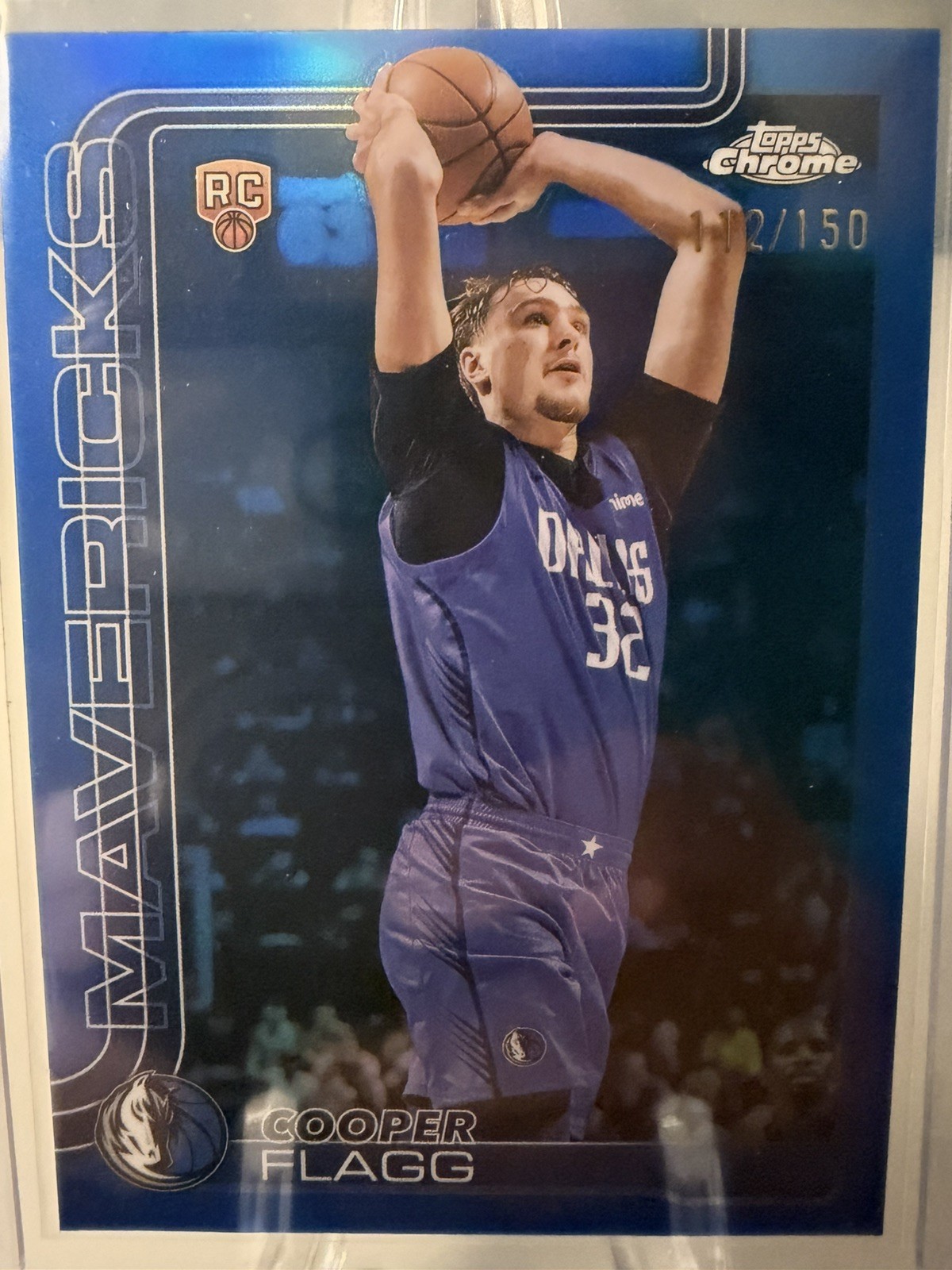2025 Topps NBA Chrome #251 COOPER FLAGG True Blue Refractor /150 Rookie RC Card