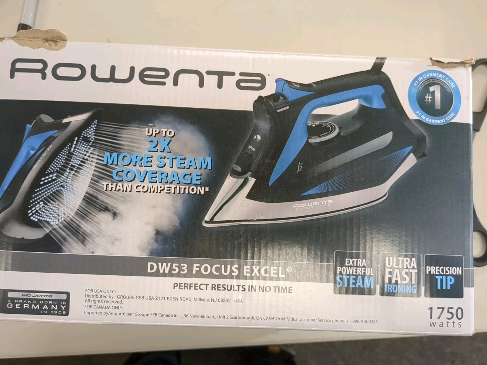 1750 Watt Wit Steam Boost Anti Drip 400 Hole Blue