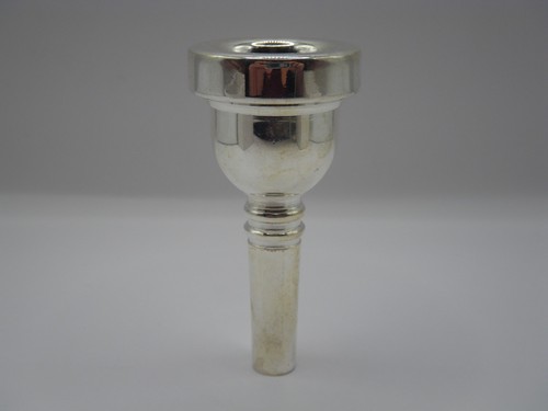 UNBRANDED TROMBONE or BARITONE HORN MOUTHPIECE - SMALL SHANK, SILVER PLATED