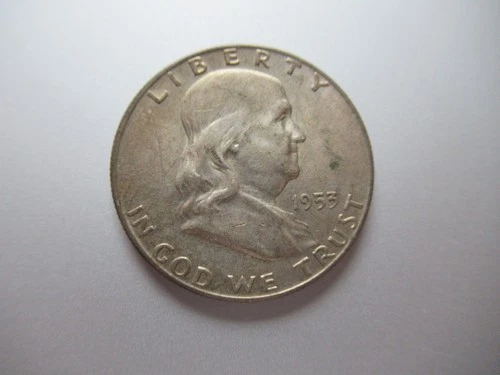 1953-D Silver Franklin Half Dollar F - VF
