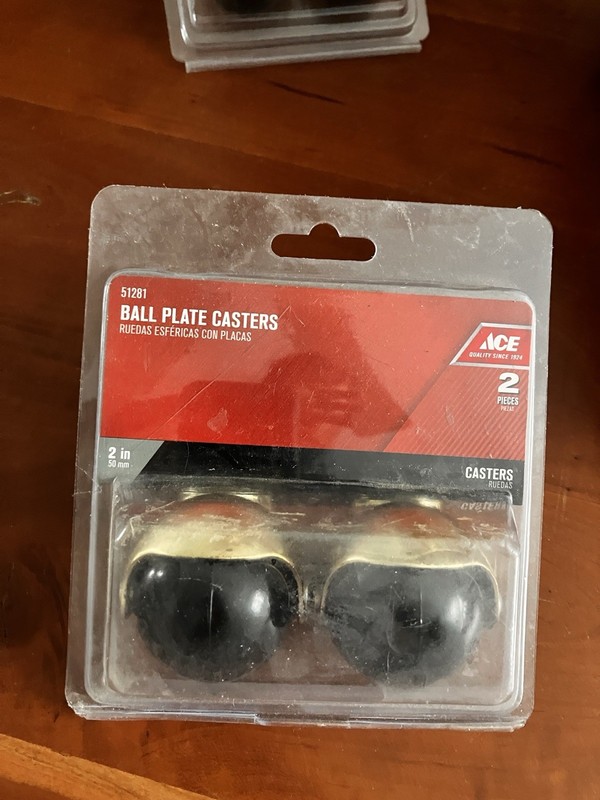 Set of Metal Ball Plate Casters  2” For Hard Floors