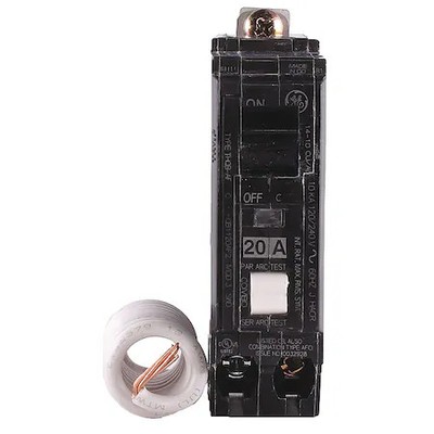 Ge Thqb1120af2 Miniature Circuit Breaker, Thqb Series, 20A, 1 Pole, 120/240V