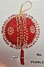 Walbead PEARLS AGLOW Blue Satin Ball Sequin Bead Vtg Christmas Ornament Kit