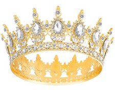 Papoopy Crown for Women, Queen Tiara Birthday Wedding Crown, Gold