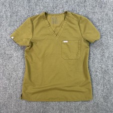 FIGS Catarina One-Pocket Scrub Shirt Womens Small Green V-Neck Pocket Stretch